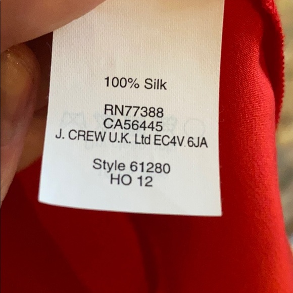 NWT J. Crew red silk blouse - Picture 4 of 4